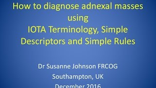 How to diagnose adnexal masses using IOTA terminology Simple Descriptors Simple Rules [upl. by Lattonia]