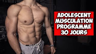 Adolescent programme musculation complet 30 jours  10min à la maison sans matériel [upl. by Attebasile]