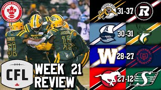 Week 21 Review 2024 CFL Season [upl. by Natie]