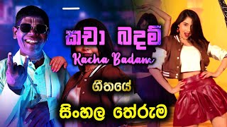 ජනප්‍රියම කචාබදම් ගීතයේ සිංහල තේරුම  Sinhala Kacha Badam Song  kacha badam tiktok hot dance 2024 [upl. by Dnomsaj285]