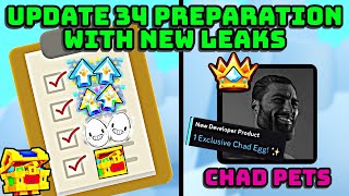 😱 UPDATE 34 PREPARATION  NEW LEAKS INCLUDING CHAD EXCLUSIVE EGG AND MORE IN PET SIMULATOR 99 [upl. by Alliuqat]