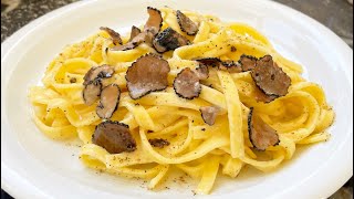 FETTUCCINE AL TARTUFO pasta with black truffles  classic recipe [upl. by Obe26]