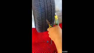 How to tubeless tyre puncture repairing easy solution [upl. by Endo839]