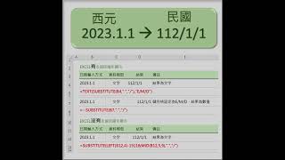 EXCEL 日期轉換大全1 民國日期轉西元日期 EXCEL教學 EXCEL [upl. by Orelle]