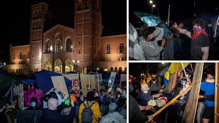 ProPalestinian proIsrael protesters clash at UCLA [upl. by Elery]