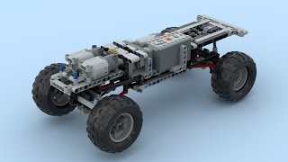 Simple LEGO technic trial chassis 4x4 free instruction [upl. by Lars350]