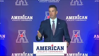 AAC commissioner on potential NCAA settlement While our conference is not named in that lawsuit [upl. by Esikram778]