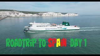 Dover to Calais Irish Ferries isle of Inishmore club class  Day 1 Spain 2024 [upl. by Delcine226]