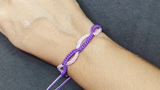 Pulseira Macrame Simples em Duas coresMacrame Bracelet Tutorial [upl. by Hoye]