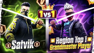 satvik VS grandmaster Region TOP1😮BR Rank player of INDIA 🇮🇳  Garena Free Fire Max [upl. by Jeremias]