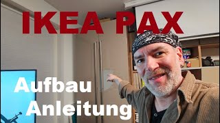 IKEA Pax Schrank aufbauen Anleitung Schublade einbauen Tür und Türgriff montieren Kleiderschrank [upl. by Seka]