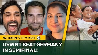 USWNT into Olympics GOLD MEDAL final after Smith Strike SINKS Germany  USA vs Germany Reaction [upl. by Ahsikrats]