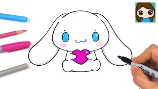 How to Draw Cinnamoroll Love Holding a Heart Easy  Sanrio [upl. by Areek]