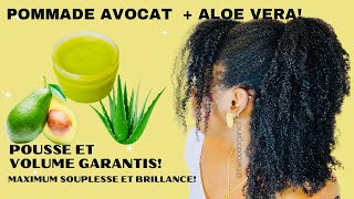 🌿139 POMMADE AVOCAT ET ALOE VERA POUR LA POUSSE ET LE VOLUME DES CHEVEUX BRILLANCE ET SOUPLESSE [upl. by Eciral]