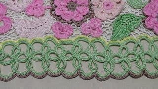 Ленточное кружево для подола платья Обвязка низа платья Crochet Lace [upl. by Waltner]