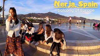 Fantastic Nerja Spain  Balcony of Europe 4K Walk tour Costa del Sol [upl. by Allemap739]