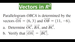 FINDING UNKNOWN VECTORS amp Their Magnitudes In Parallelogram OBCA [upl. by Salangia]