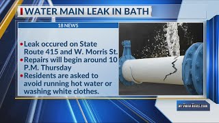 Water main leak in Bath residents advised to avoid running hot water [upl. by Lasyrc]