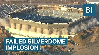 Detroit Failed To Implode Pontiac Silverdome Former Home Of The Detroit Lions [upl. by Aihsekal601]