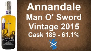 Annandale Man O Sword Vintage 20152020 Cask 189  611 Lowland Scotch Review from WhiskyJason [upl. by Georgeanne827]