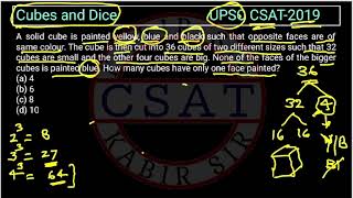 2019 CSAT Cube and Dice A solid cube is painted yellow blue and black such that opposite faces [upl. by Kirby311]