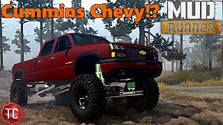 SpinTires Mud Runner Test Drive  06 Chevy Silverado Cummins Swap [upl. by Euqinomod]