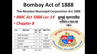 BMC Act 1888Bombay Act 1888Mumbai Municipal Corporation ActBMC Bharti 2024BMC Act Lecture 14bmc [upl. by Lenette]