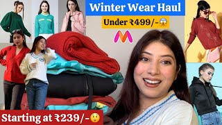 MYNTRA Winter Wear Haul🧣🩵🌨️ Starting ₹239🫣 Under 500😱Tryon haul  Payal Singh winterwear [upl. by Parthena877]