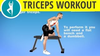 Triceps Workout with Dumbbell Triceps KickBack on a Bench [upl. by Westfahl]