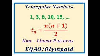 Triangular Numbers 1 3 6 10 15 NonLinear Pattern Rules [upl. by Jepum]