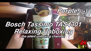 Tassimo Bosch TAS4301 Purple ASMR Silent Unboxing UHD 4k [upl. by Lais328]