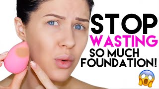 HOW TO STOP YOUR BEAUTY BLENDER ABSORBINGWASTING SO MUCH PRODUCT [upl. by Lartnom969]