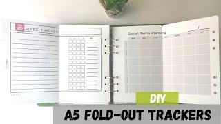 DIY A5 PLANNER FOLDOUT TRACKERS│EASY TO MAKE [upl. by Domineca]