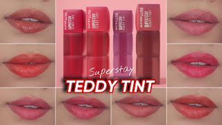 ALL SHADES SWATCHES  Maybelline Superstay Teddy Tint [upl. by Currie781]