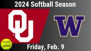 2024 Feb 09  Softball  Oklahoma vs Washington [upl. by Netsua316]