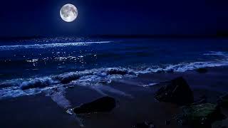 Fall Asleep On A Full Moon Night With Calming Wave Sounds  9 Hours of Deep Sleeping on Mareta Beach [upl. by Recnal]