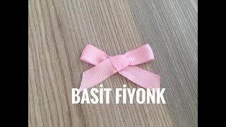 Basit fiyonk fiyonk nasıl yapılır tek kulak fiyonk yapımı kurdele yapımı bow ribbon [upl. by Ainoloppa]