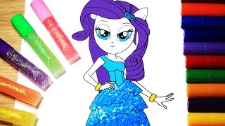 Coloring Book My Little Pony Rarity Equestria Girls  DIY  Arts for kids  How to color [upl. by Birkner]