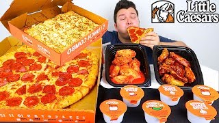 Little Caesars Pizza amp Wings • MUKBANG [upl. by Livesay]