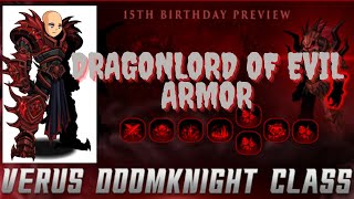 AQW Dragonlord of Evil Armor Versus Doomknight Class [upl. by Ytirev]