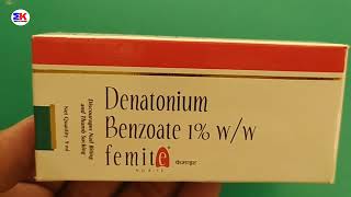 Femite Solution  Denatonium Benzoate 1 Solution  Femite Solution Uses Benefits Dosage Review [upl. by Lashar]