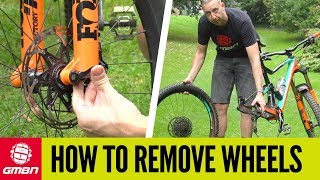 How To Remove And Replace Your Mountain Bike Wheels  MTB Maintenance [upl. by Maureen613]