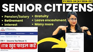 Income Tax Return filing AY 202425 for Senior citizens  How to file Income Tax Return [upl. by Ardnik48]