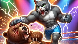 revenge of dad Cat 🆚 Sloth Bear Bear cat kitten cute catlover trending cutecat cats shorts [upl. by Annhej]