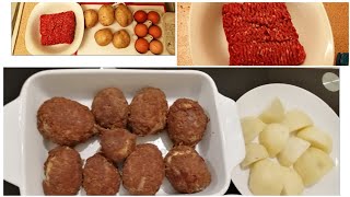 Boulette de viande hachée aux œufs et pommes de terre [upl. by Htes]