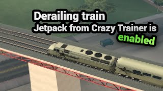 GTA San Andreas  Derailing Train w Jetpack from Crazy Trainer Enabled [upl. by Nimref]