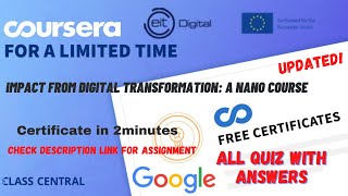 Impact from digital transformation A Nano courseweek14 All Quiz Answerscoursera quiztime [upl. by Tommy]