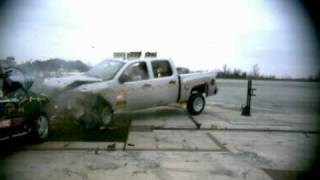 2002 Ford Focus Vs 2007 Chevrolet SilveradoGMC Sierra Moderate Overlap Crash Test [upl. by Thurnau]