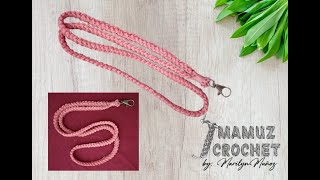 Romanian Cord ID lanyard  ID lanyard Crochet  Romanian Cord Crochet  Romanian cord easy pattern [upl. by Goldia72]