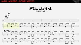 AVRIL LAVIGNE  Complicated DRUM SCORE [upl. by Etsirhc]